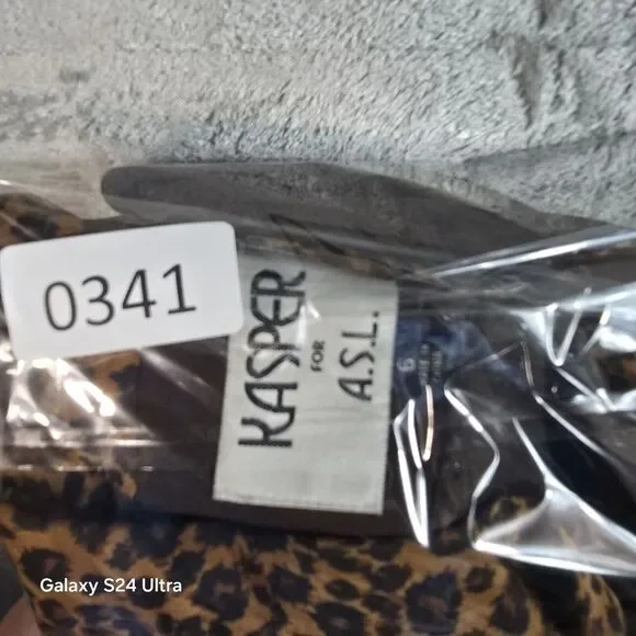 Kasper for A.S.L. Women's Brown Double Breasted Blazer Leopard Trim Size 6 - Picture 10 of 10